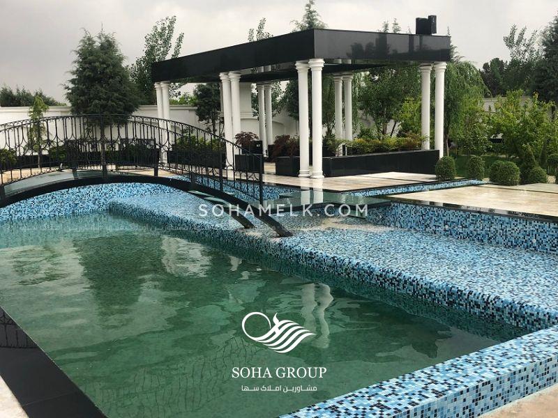 2200 متر باغ عمارت لاکچری و لوکس در شهرک ویلایی برند