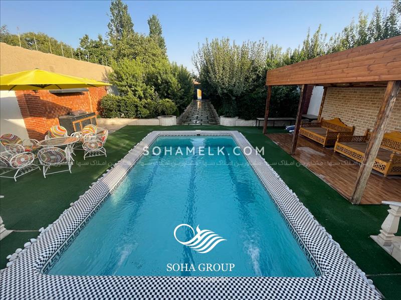 رهن واجاره سالانه  باغ ویلای لوکس و نقلی در دهکده ویلایی کردزار شهریار 