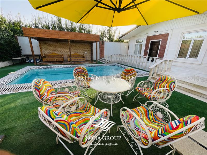 رهن واجاره سالانه  باغ ویلای لوکس و نقلی در دهکده ویلایی کردزار شهریار 