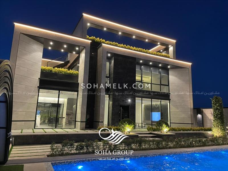 1000متر باغ ویلا با طراحی فوق العاده زیبا و مدرن درشهرک زعفرانیه  کردان کرج