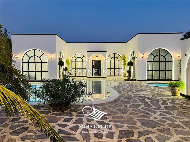 1120 متر باغ ویلا با طراحی  مدرن ارگانیک (بوهو ) و دیدنی در محمدشهرکرج