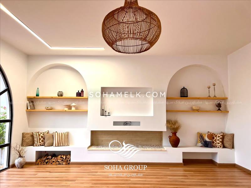 1120 متر باغ ویلا با طراحی  مدرن ارگانیک (بوهو ) و دیدنی در محمدشهرکرج