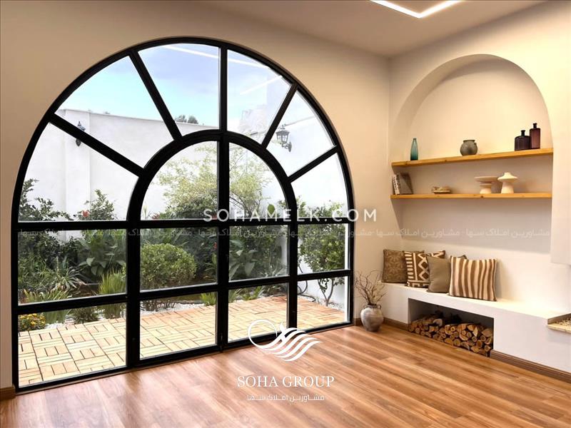 1120 متر باغ ویلا با طراحی  مدرن ارگانیک (بوهو ) و دیدنی در محمدشهرکرج